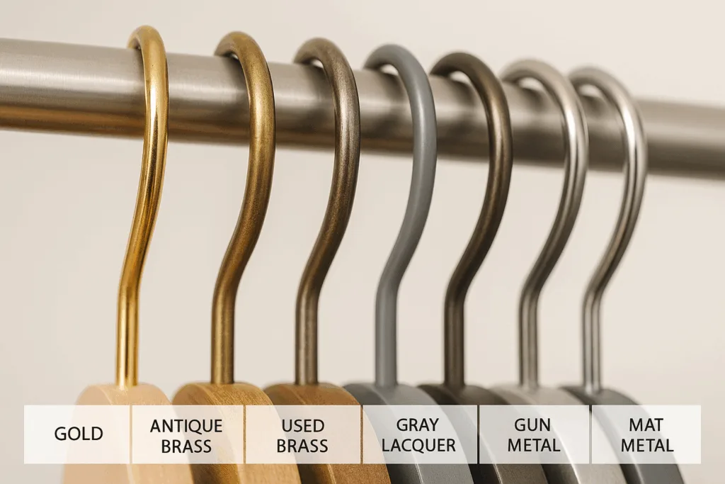 Kleiderhaken in verschiedenen Metallausführungen