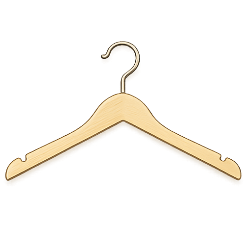 Ikon der illustrerer natur tøjbøjle til ophæng af tøj i butik eller showroom ``