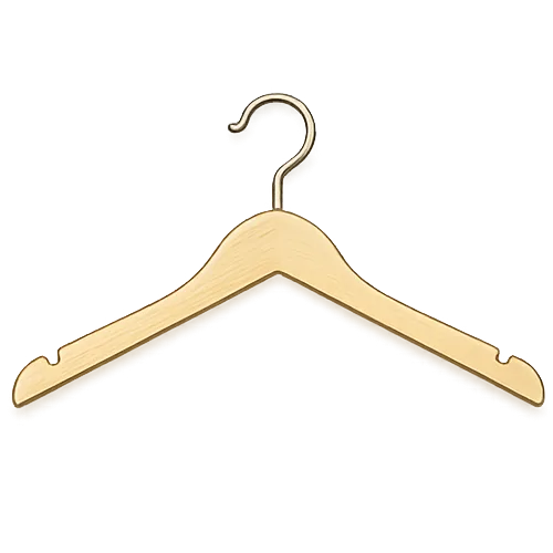 Icon illustrating natural clothes hanger for hanging clothes in a store or showroom ``